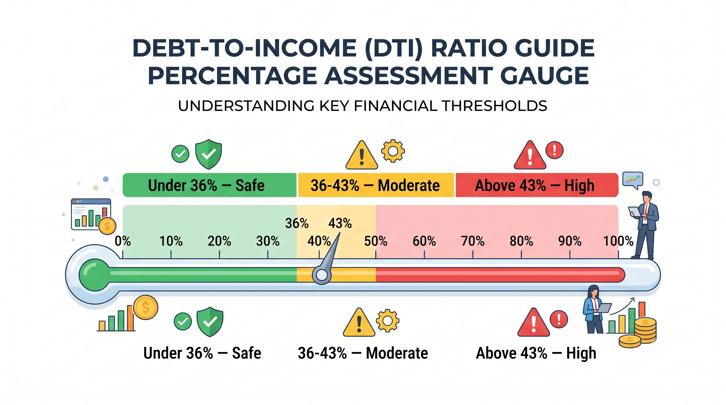 Flowchart calculating maximum affordable mortgage payment based on gross monthly income and existing monthly debts